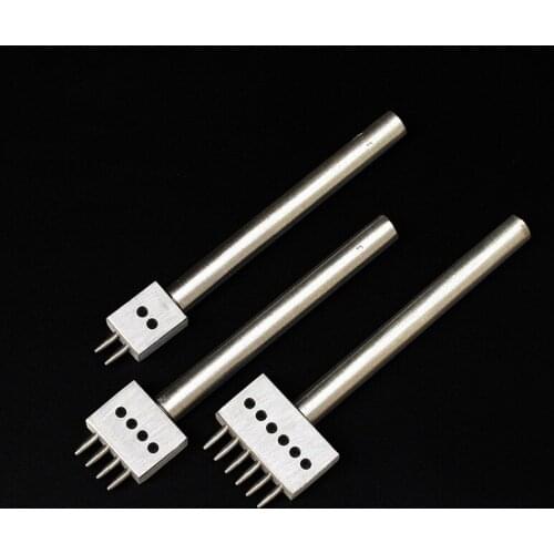 3 Pieces/Set Of 2/4/6 Holes 5mm Spacing Punch Tool For Leather Stitching Diy Handmade Practical Tool