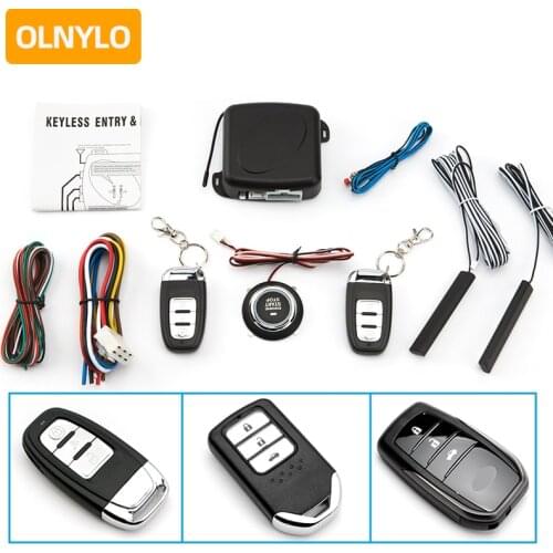Car Keyless Start System Remotely Start Stop Keyless Entry One-button Start Anti-theft Alarm 12V