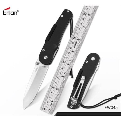 Enlan EW045 8cr13mov Blade Anti-slip G10 Handle Folding Pocket Knife With Clip Outdoor Hunting Camping Survival EDC Tool Knives