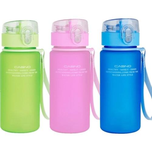 Queshark Sport Water Bottle for Running Bag Camping Hiking Drink Bottle for water 350-400ml Tritan Plastic Drinkware BPA Free