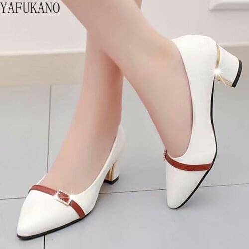 Summer Women Pumps High Heels 2020 New 5cm Party Simple Pointed Shallow Single Shoes Woman Office Shoes