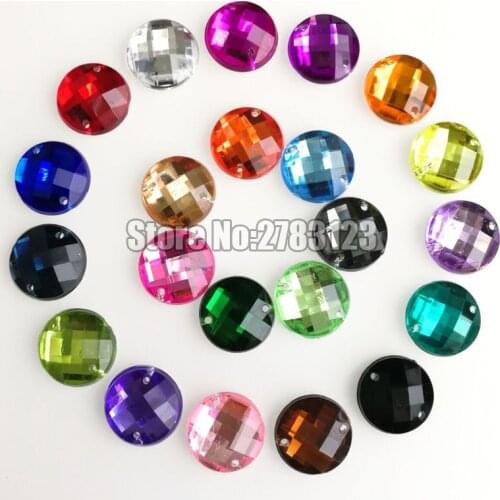 High quality Acryl round shape sew on rhinestones with two holes,diy/clothing accessories, 6mm 8mm 10mm 12mm 15mm