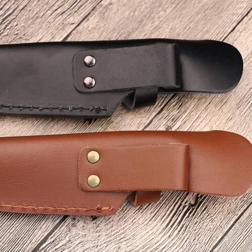 Top Quality Knife Sheath Leather Sheath With Waist Belt Buckle Pocket Multi-function Tool Knife Protective Cover Leather Sheath