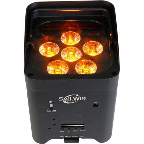 STOCK 6*18W RGABW+UV Freedoom Mobile APP Battery Operated Wireless LED Par Light LED UPLIGHT Par Projector DJ LIGHTING