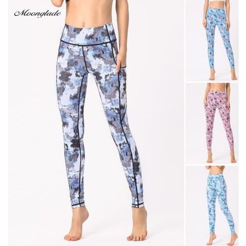 Moonglade Gym Leggings Yoga Pants 21 New Sports Fitness Running Women High Waist Tights Slim Lift Hip Camouflage Printing