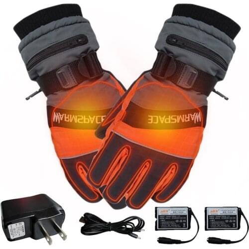 Winter USB Hand Warmer Electric Thermal Gloves Rechargeable Battery Heated Gloves Bicycle Ski Gloves Unisex verwarmde handschoen