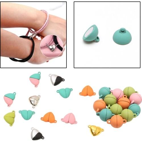 12PCS/Set Magnetic Buckle Fit Necklace End Clasp Connectors Component for Making Leather Bracelet Jewelry
