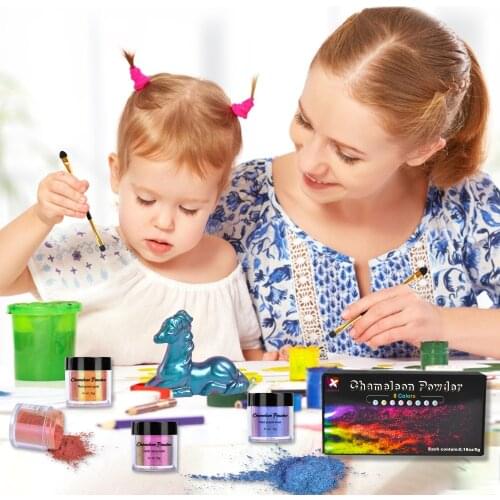 4/6 Bottle/Set Chameleon Powder Upgrade Color Shift Mica Epoxy Resin Silicone Mold Pearl Pigment Painting Candle Making Slime