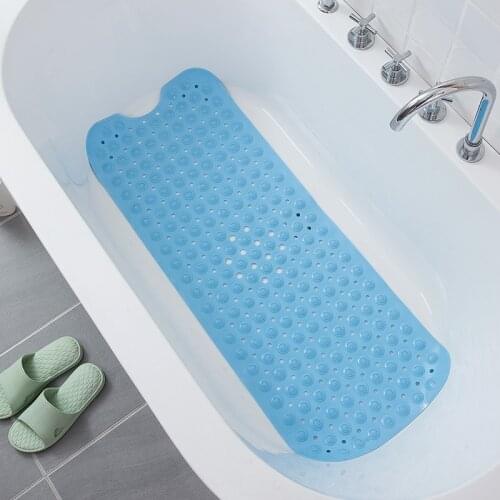 40*100cm Long Bathtub Bath Mat Suction Cup PVC Safety Anti Slip Shower Mat Foot Massage Non-slip Floor Mat Bathroom Products