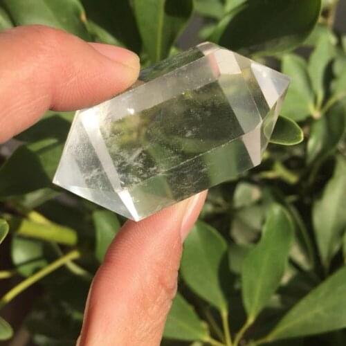 50g Chunky natural Clear Quartz Double Terminated Wand Rock Crystal Energy Generator Tower Reiki Healing Crystal Grids Charka