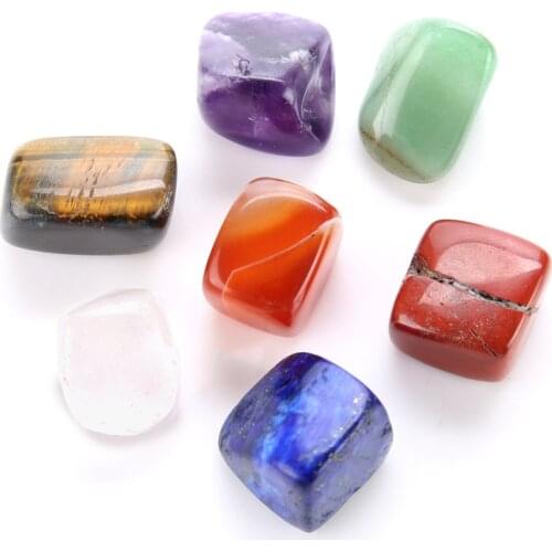 7 Chakra Reiki Healing Heart Rainbow seven color chakra natural stone yoga energy stone