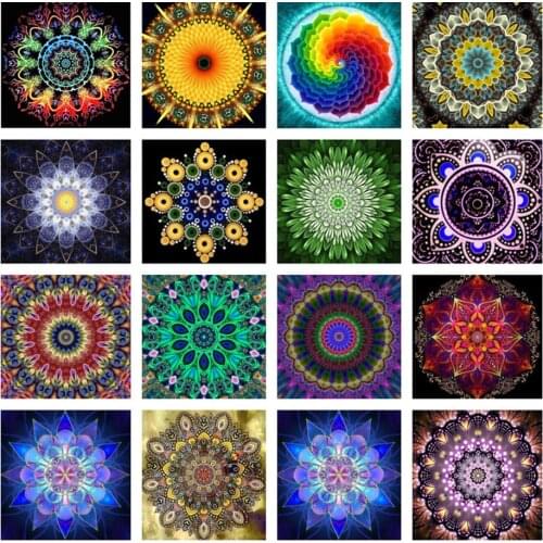 5D DIY Diamond Painting Mandala Full Diamond Mosaic Cross Stitch Set Colorful Flowers Home Decoration Christmas Gift