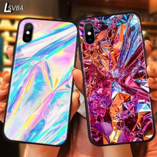 Glitter Iridescent Color Luxury Anti-fall Phone Case For iPhone 11 Pro XS Max X XR 6S 6 7 8 Plus 5S Soft Back Cover