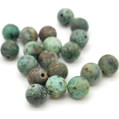 8mm Matte African Turquoises Natural Stone Beads Natural Stone Round Loose Beads Needlework DIY Necklace Bracelet