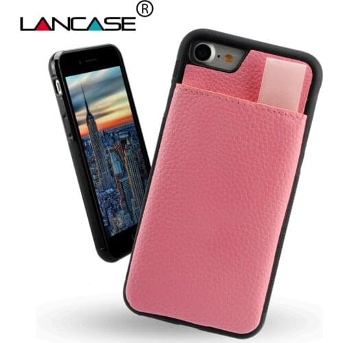 LANCASE Coque for iPhone 8 Case Luxury Wallet Leather Soft Silicone Cover for iPhone 8 Plus Case Card Slots Housing for iPhone 8