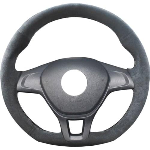 Car Alcantara Leather Material Steering Wheel Cover for Volkswagen VW Golf 7 Mk7 New Polo 2014 2015 2016 2017 Car Accessories