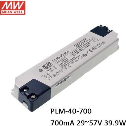 MEAN WELL PLM-40-700 700mA 29-57V DC 40W LED Power Supply 3-step analog Dimming Constant current mode LED Driver 110V/220VAC