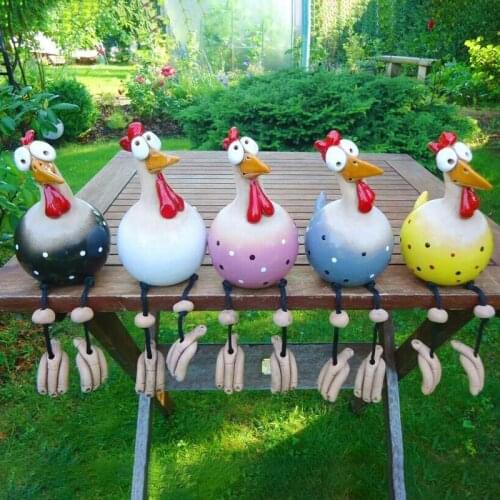 Ceramic Chicken Hilde Garden Decoration Animal Figure Garden Plug Pottery Figure Handcraft Ornament GQ