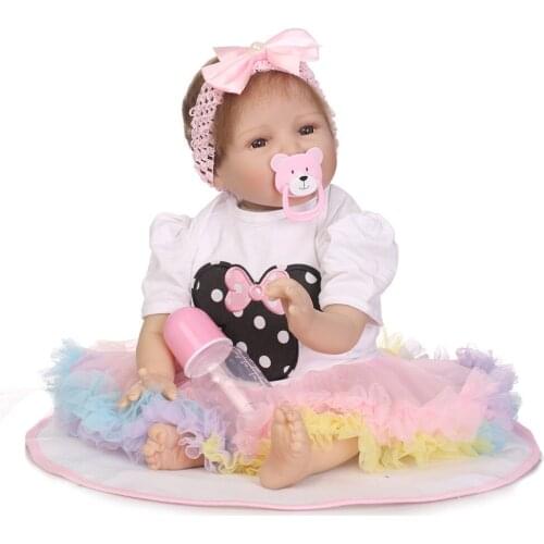 NPK 22" handmade 55cm reborn silicone vinyl babies dolls reborn-baby premium vivid princess doll kids Xmas birthday gift