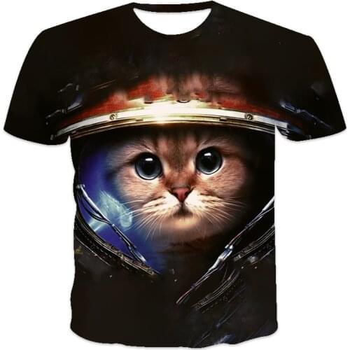 Summer new mens T-shirt loose clothes short-sleeved fashion animal print