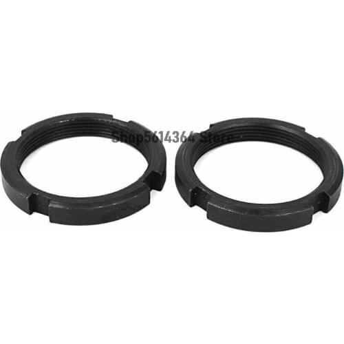 M50 x 1.5mm GB 812 Carbon Steel Four-Slot Slotted Round Nuts 2 Pcs