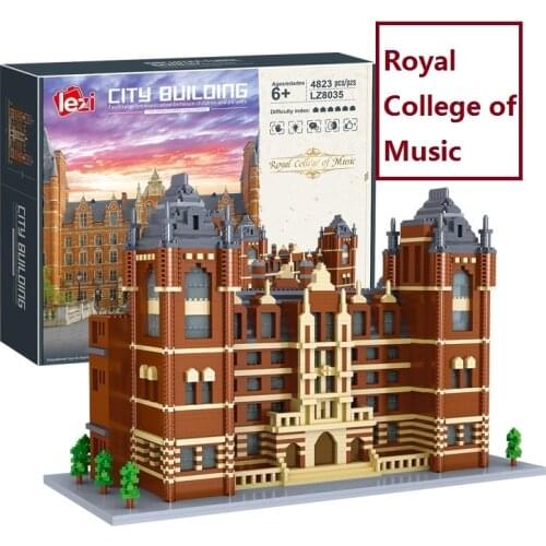 4823PCS Lezi Mini Blocks University Architecture Assembling Building Bricks Toys for Kids Present Adult Gifts Royal College 8035