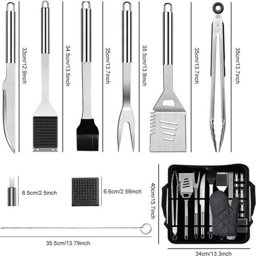 Home BBQ Grill Tool Set Stainless Steel Barbecue Grill Accessories Utensils Kit in Portable Case BBQ grill tool set