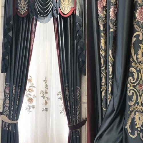 2021 New Chinese Curtains for Living Dining Room Bedroom High-end Embroidery High-precision Curtain Valance French Window
