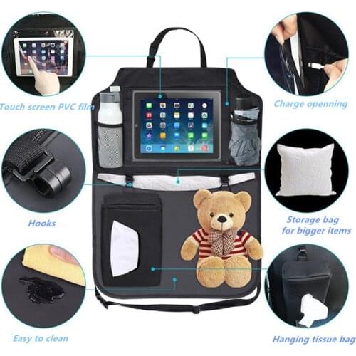 Car Seat Organizer Storage Bag Car Phone iPad Holder Tablet Stand Car Organizer Tissue Bag Cup Holder Car Styling Backseat Bag