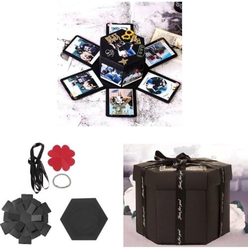 Creative Explosion Photo Album Bomb Box DIY Scrapbook Hexagonal Love Note Exploding Box Festival Birthday Surprise Gift