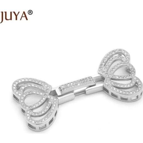 Jewelry Making Supplies Copper Inlaid AAA Zircon Rhinestone Big Square Clasps Connectors For Jewellery Making Fastening Clasp