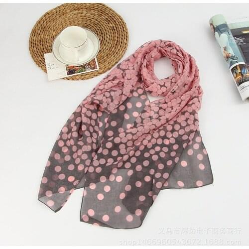 Summer Style Long woman Silk scarves 50*160cm Designer Polka Dots Print Female Summer Sheer scarves