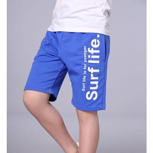 Big Boys Summer Cotton Comfortable Shorts Teens Breathable Cool Elasticity Home Wear Pants Children Outdoor Beach Sports Shorts