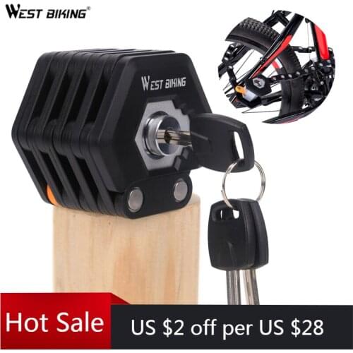 Bike Lock Anti-Theft Foldable Chain Locks 26-Section Alloy Steel Folding Safety Motorcycle Bicycle Locks for Cycling with 3 Keys