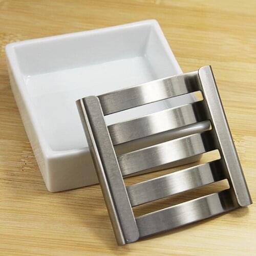 High quality cheap stainless steel cute soap dishes portable handmade creative porcelain metal bathroom soap dish
