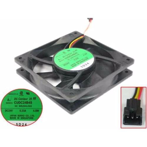 Japan Servo CUDC24B4S DC 24V 0.23A 120x120x25mm 3-wire Server Square Fan