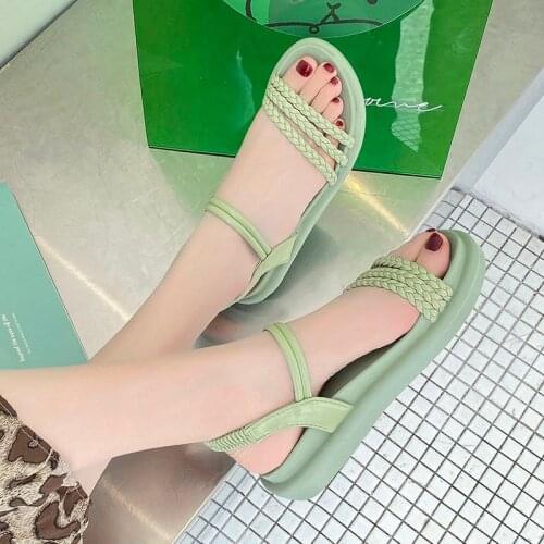 Female Sandal Black Shoes for Women Breathable All-Match Soft 2021 Summer Girls Beige Comfort Beach Gladiator Fashion New