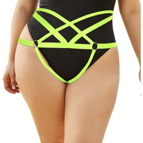 Womens Bdsm Adult Games Sexy Crotchless Panties Plus size Hollow Out Adjust Erotic Lingerie Bondage Buttocks Leg Harness Strap