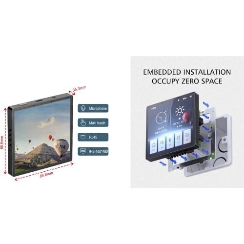 Zigbee Touch Panel automation home system thermostatic panel 4 Inch embedded in wall 86 junction box