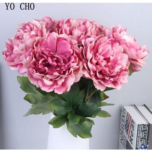 1pc Peony Artificial White Flowers Wedding Wall Decor Silk Peony Flower Arrangement Accessory Fake Flower Big Peonies Home Decor