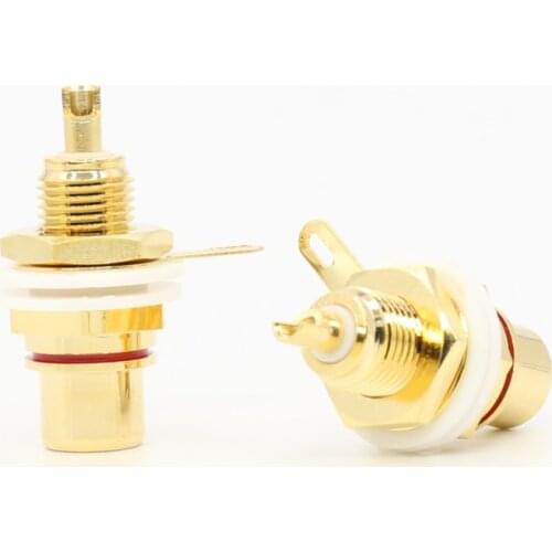 10PCS RCA Female Chassis Panel Mount Jack Socket Connector 24K Gold Plated