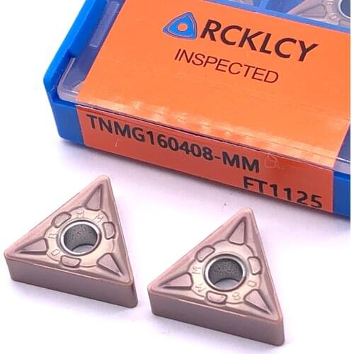 10pcs RCKLCY Tungsten TNMG160408 MM FT1125 cemented Carbide coating cutting tool insert for stainless steel CNC lathe tools