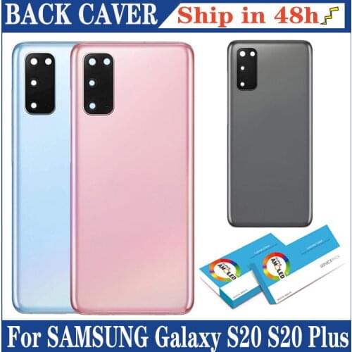 100% New for Samsung Galaxy S20 S20 Plus Battery Back Cover Door Housing Repair Parts + ear Camera Glass Lens Frame