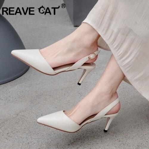 2021 Elegant Classic Cow Leather Womens 7CM Thin High Heels Pumps Buckle Strap Pointed Toe Dress Dating OL Pump Valentine Shoes