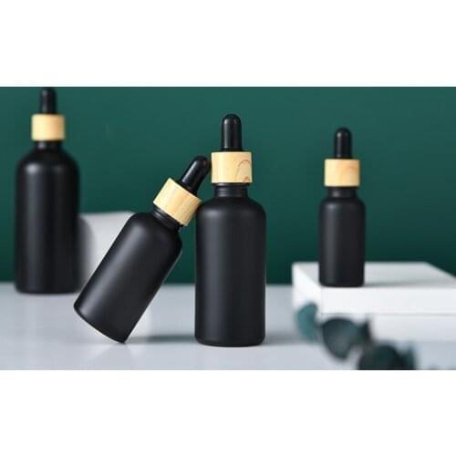 240pcs/lot Black Glass Dropper Bottle With Eye Pipette Empty Matte Black Essential Oils Bottle Containers 5ml-100ml