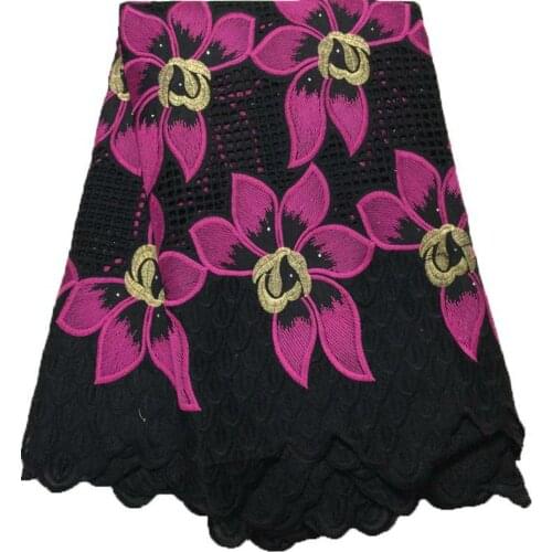 5yards/pc) high quality VPL12287 soft African cotton Embroidery Nigerian Dry Lace lace fabric voile lace for party dress