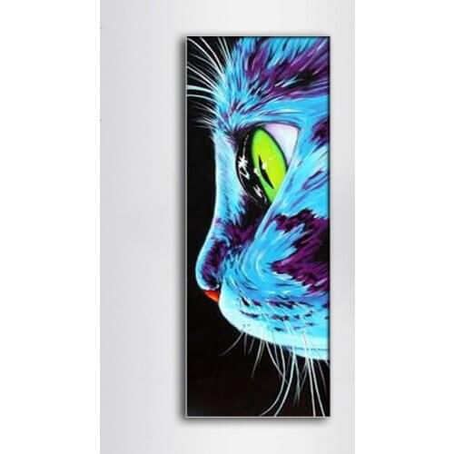 5d DIY diamond painting blue cat cross stitch diamond embroidered landscape kitten pattern rhinestone mosaic home decoration gif