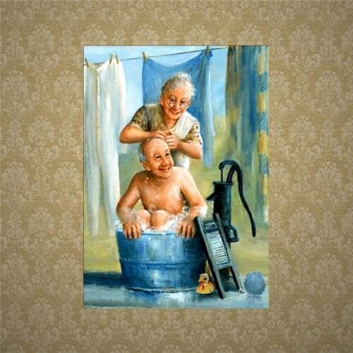DIY diamond painting full round rhinestones old man bath 5D embroidery cross stitch painting decoration FH6285