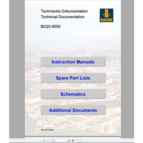 Bauer Foundation Machine Service Manual, Instruction, Schematic Manual