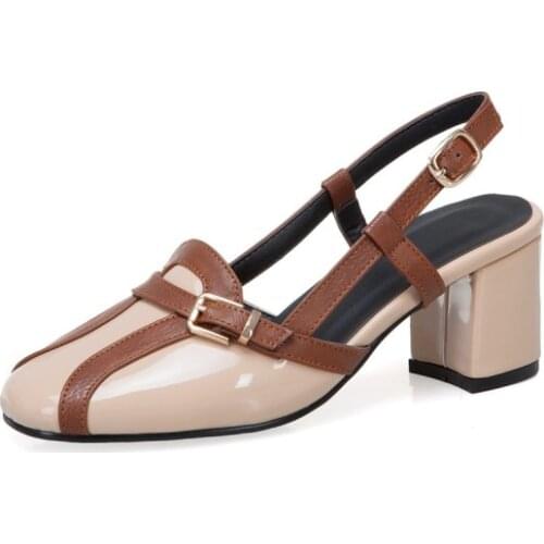 Big Size 9 10 11 12 13 14 15 16 17 18 19 high heels sandals women shoes woman summer ladies Colour-matched buckled sandals